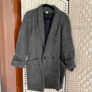 Vintage early 80s coat from the UK, grey and black